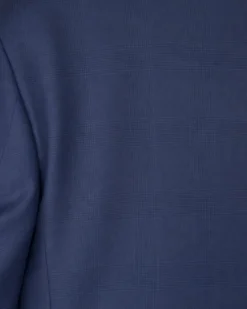 Centrion Mens Tonal Windowpane Navy Notch Lapels Slim Fit 2 Button Wool Suit