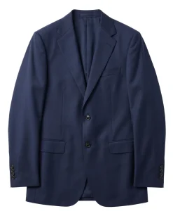 Centrion Navy Blue Classic Fit Notch Lapel Wool 2 button Suit