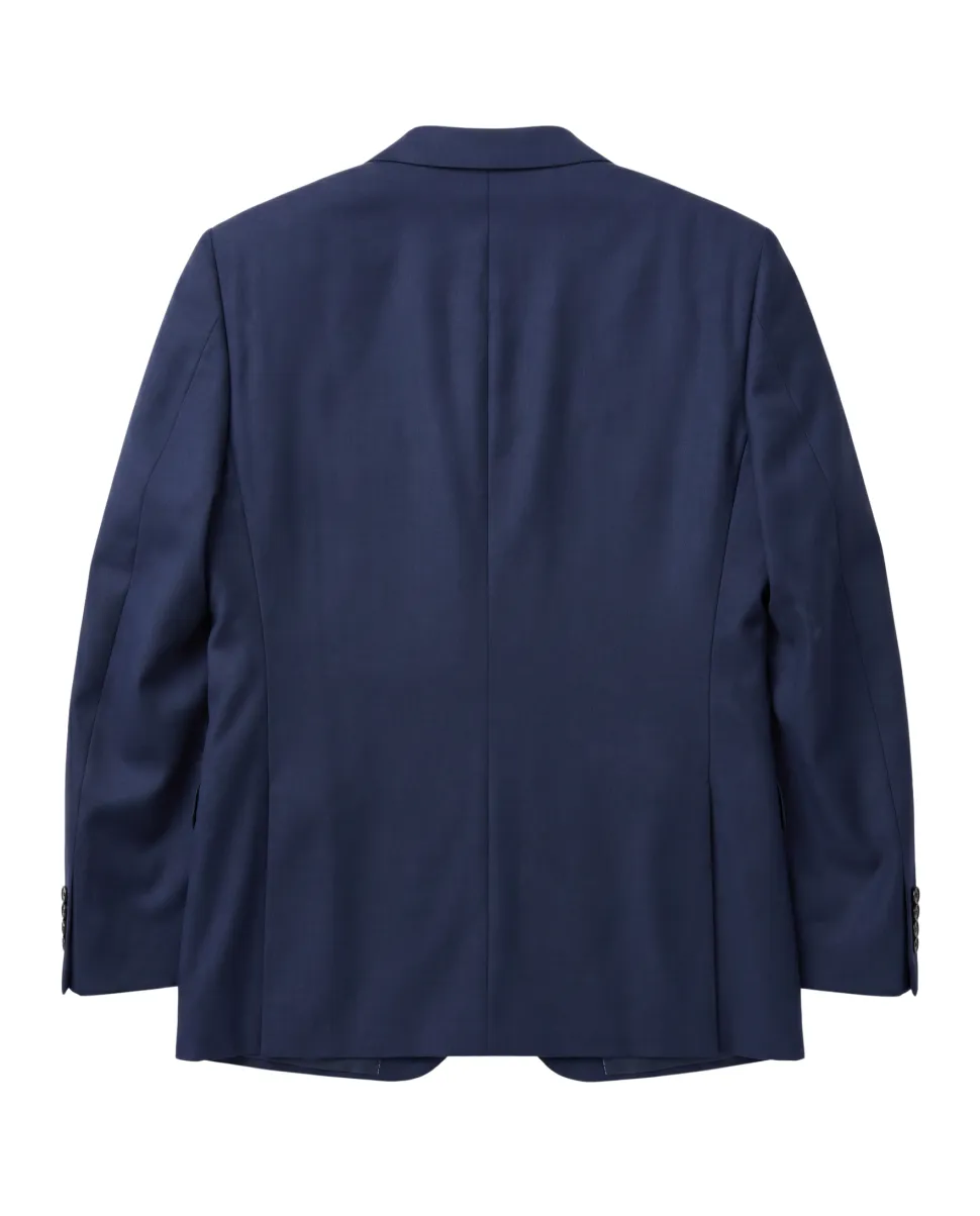 Centrion Navy Blue Classic Fit Notch Lapel Wool 2 button Suit