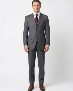 Cerruti 1881 Mens Gray Pinstripe Half-Canvassed Notch Lapel Classic Fit 3-Button Wool Suit - 38L
