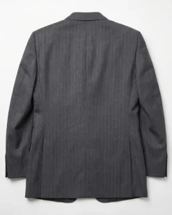 Cerruti 1881 Mens Gray Pinstripe Half-Canvassed Notch Lapel Classic Fit 3-Button Wool Suit - 36R