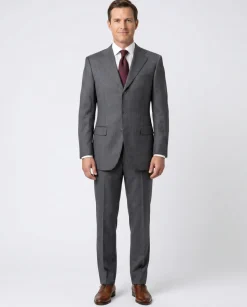 Cerruti 1881 Mens Gray Pinstripe Half-Canvassed Notch Lapel Classic Fit 3-Button Wool Suit - 36R