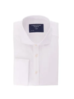 Christopher Morris Extra Slim Fit Cotton Non-Iron White French Cuff Dress Shirt