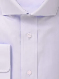 Christopher Morris Mens Blue 100% Cotton Classic Fit Wrinkle Free Dress Shirt