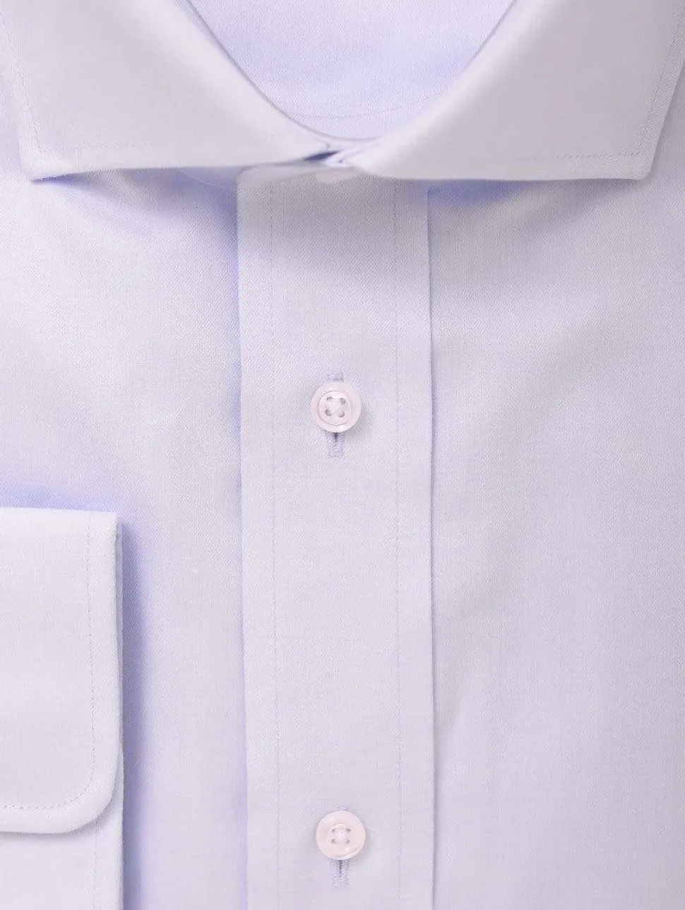 Christopher Morris Mens Blue 100% Cotton Classic Fit Wrinkle Free Dress Shirt