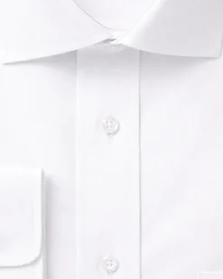Christopher Morris Mens 100% Cotton Solid White Non-Iron Classic Fit Dress Shirt