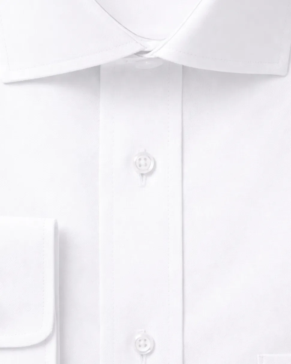 Christopher Morris Mens 100% Cotton Solid White Non-Iron Classic Fit Dress Shirt