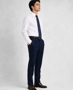 Christopher Morris Solid White Classic Fit Cotton Spread Collar Non-Iron French Cuff Dress Shirt