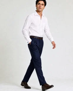 Christopher Morris Solid White Classic Fit Cotton Spread Collar Non-Iron French Cuff Dress Shirt