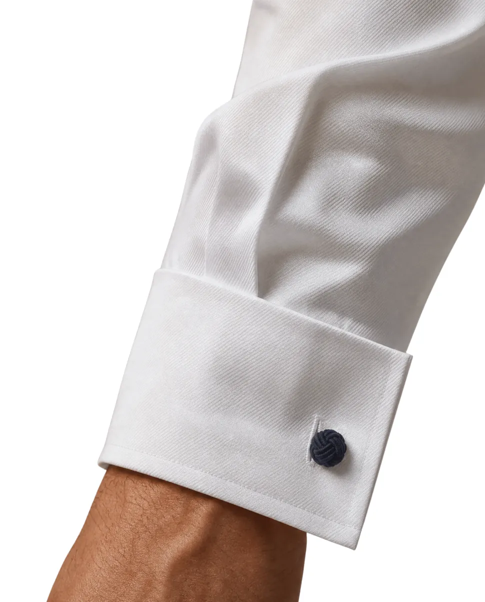Christopher Morris Solid White Classic Fit Cotton Spread Collar Non-Iron French Cuff Dress Shirt
