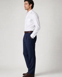 Christopher Morris Solid White Slim Fit Cotton Spread Collar Non-Iron French Cuff Dress Shirt