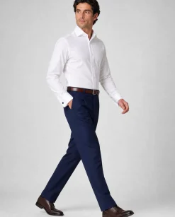 Christopher Morris Solid White Slim Fit Cotton Spread Collar Non-Iron French Cuff Dress Shirt