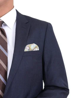 Classic Fit Navy Hopsack Weave Two Button Wool Blazer Sportcoat