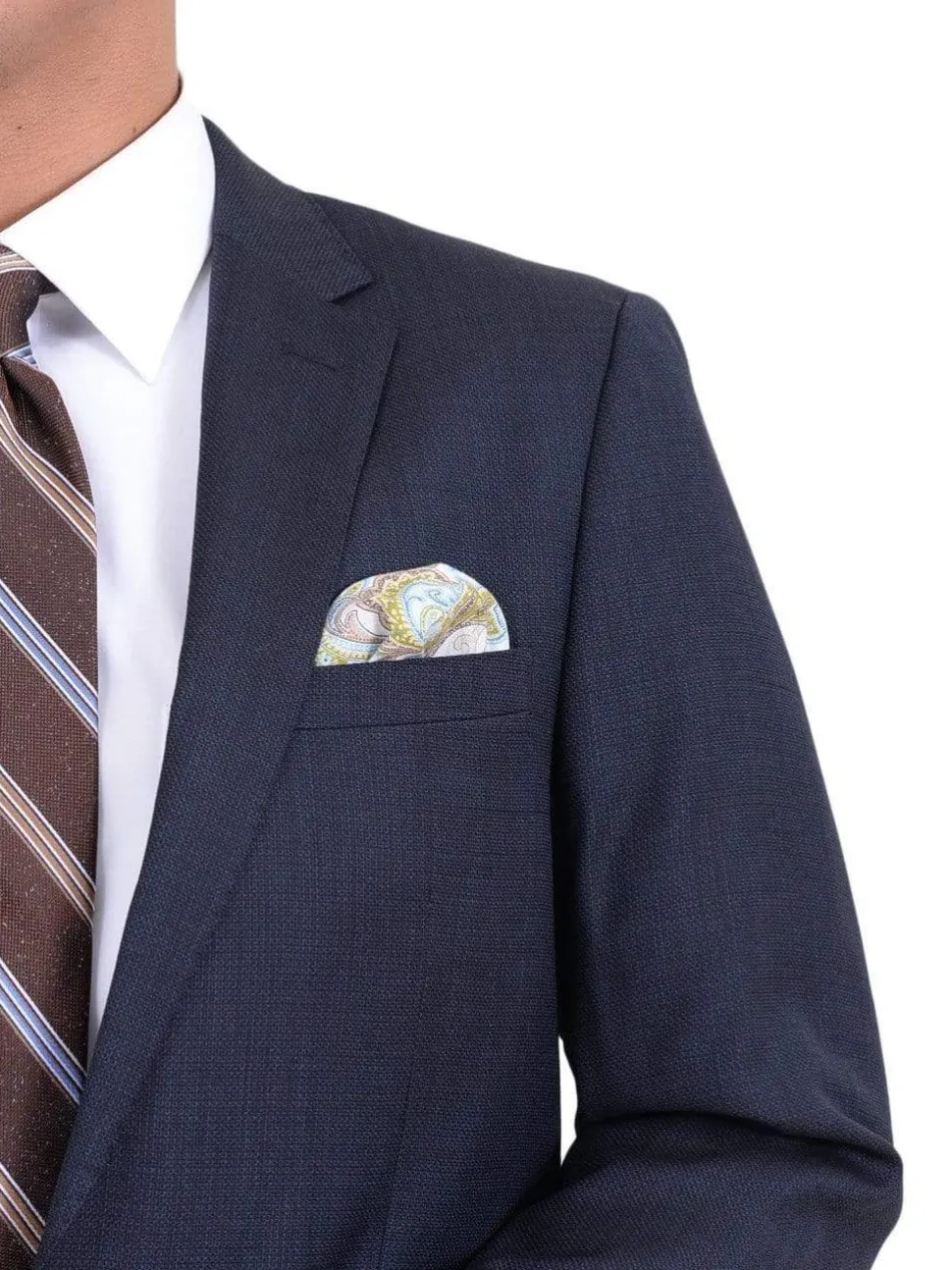Classic Fit Navy Hopsack Weave Two Button Wool Blazer Sportcoat