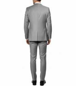 Cleo Luxor Ash Heather Gray Slim Fit Wool Stretch 3 Piece Suit