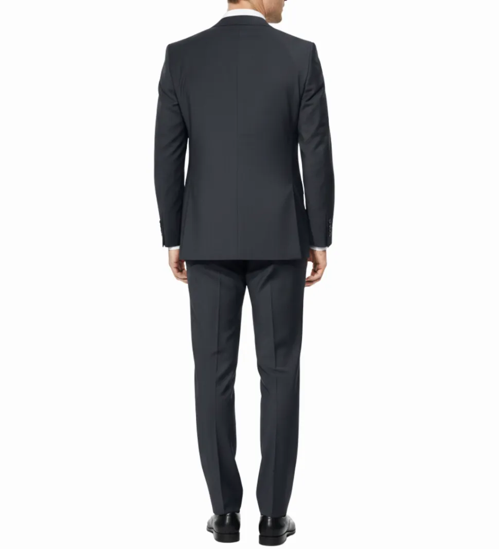 Cleo Luxor Black Regular Fit Wool Stretch 3 Piece Suit