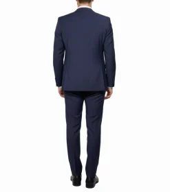 Cleo Luxor Blue Slim Fit Wool Stretch 3 Piece Suit