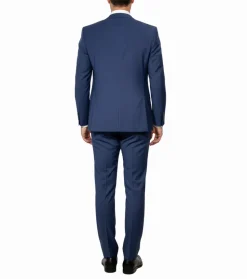 Cleo Luxor Indigo Blue Slim Fit Wool Stretch 3 Piece Suit