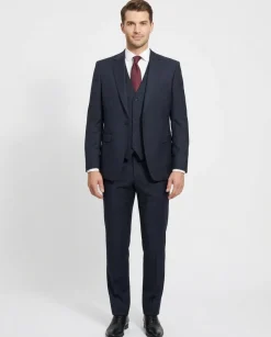 Cleo Luxor Midnight Navy Slim Fit Wool Stretch 3 Piece Suit