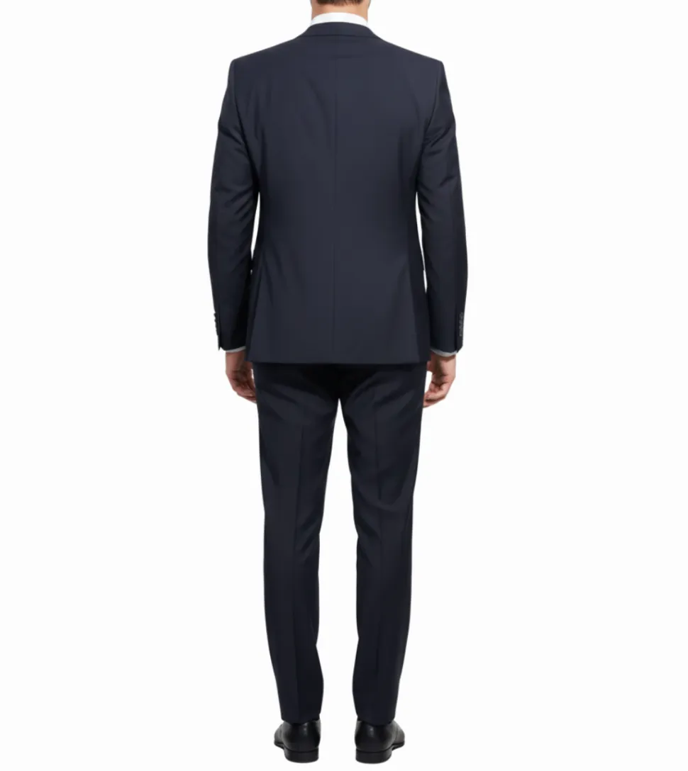 Cleo Luxor Midnight Navy Slim Fit Wool Stretch 3 Piece Suit