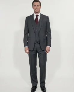 Cleo Luxor Obsidian Charcoal Regular Fit Wool Stretch 3 Piece Suit