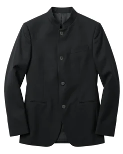 Corneliani Collection Mens Black Textured No-Lapel Slim Fit 3-Piece Wool Suit - 36S