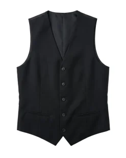 Corneliani Collection Mens Black Textured No-Lapel Slim Fit 3-Piece Wool Suit - 36S