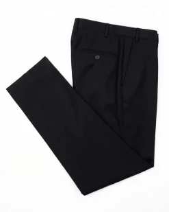 Corneliani Collection Mens Black Textured No-Lapel Slim Fit 3-Piece Wool Suit - 36S