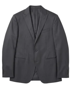 Corneliani Collection Mens Charcoal and Gray Mixed Pattern Peak Lapel Slim Fit 3-Piece Wool Blend Suit - 44R