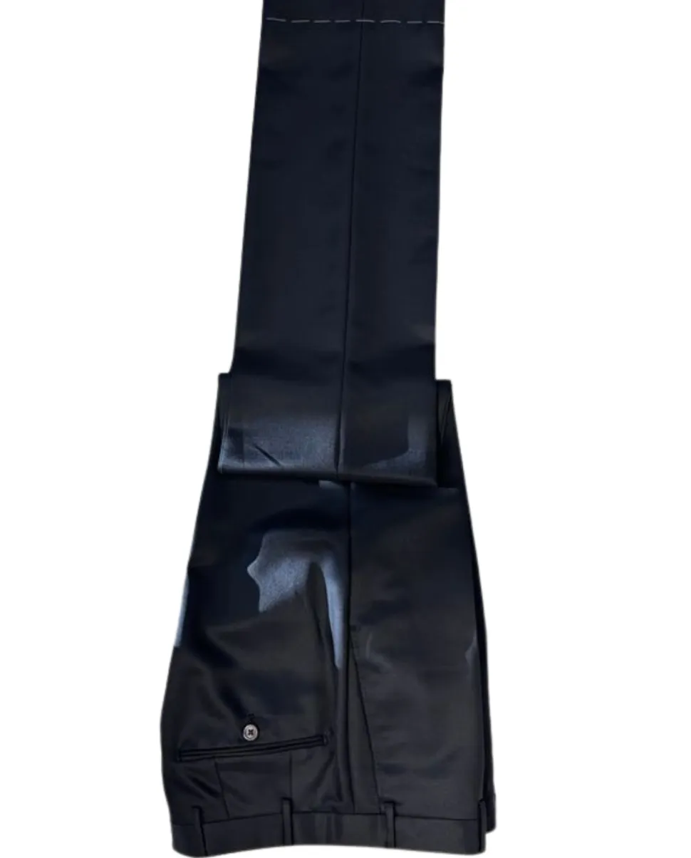 Corneliani Mens Black and White Mixed Pattern Fully-Canvassed Peak Lapel Slim Fit 3-Piece Wool Blend Suit - 36S