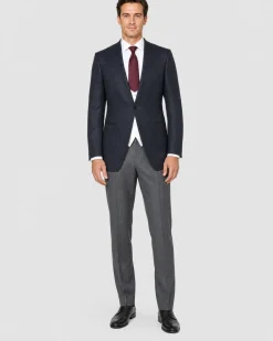 Corneliani Mens Black & Charcoal Multi-Pattern Fully-Canvassed No-Lapel Slim Fit 3-Piece Wool Silk Suit - 40L