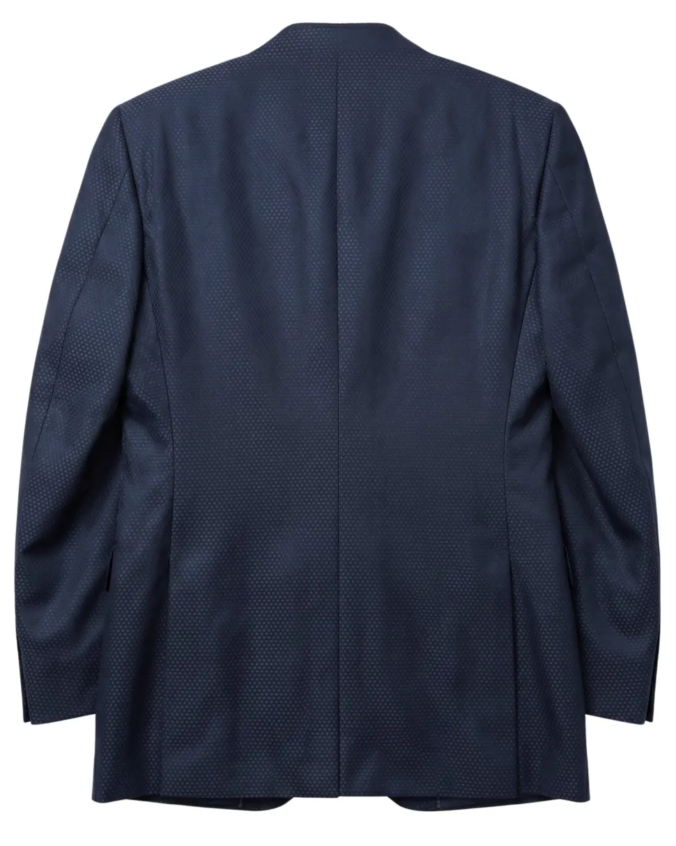 Corneliani Mens Black & Charcoal Multi-Pattern Fully-Canvassed No-Lapel Classic Fit 3-Piece Wool Silk Suit - 38L
