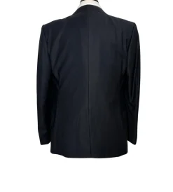 Corneliani Mens Black Textured Fully-Canvassed Peak Lapel Slim Fit 3-Piece Wool Tuxedo - 40R