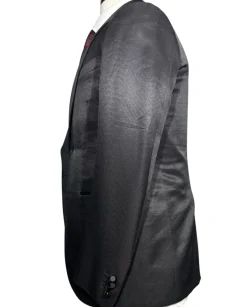 Corneliani Mens Black Textured Fully-Canvassed Shawl Lapel Classic Fit 3-Piece Tuxedo Suit - 36S