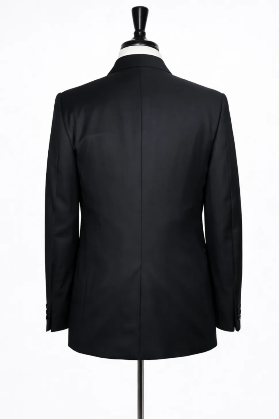 Corneliani Mens Black Textured Fully-Canvassed Shawl Lapel Slim Fit 3-Piece Wool Suit - 40R
