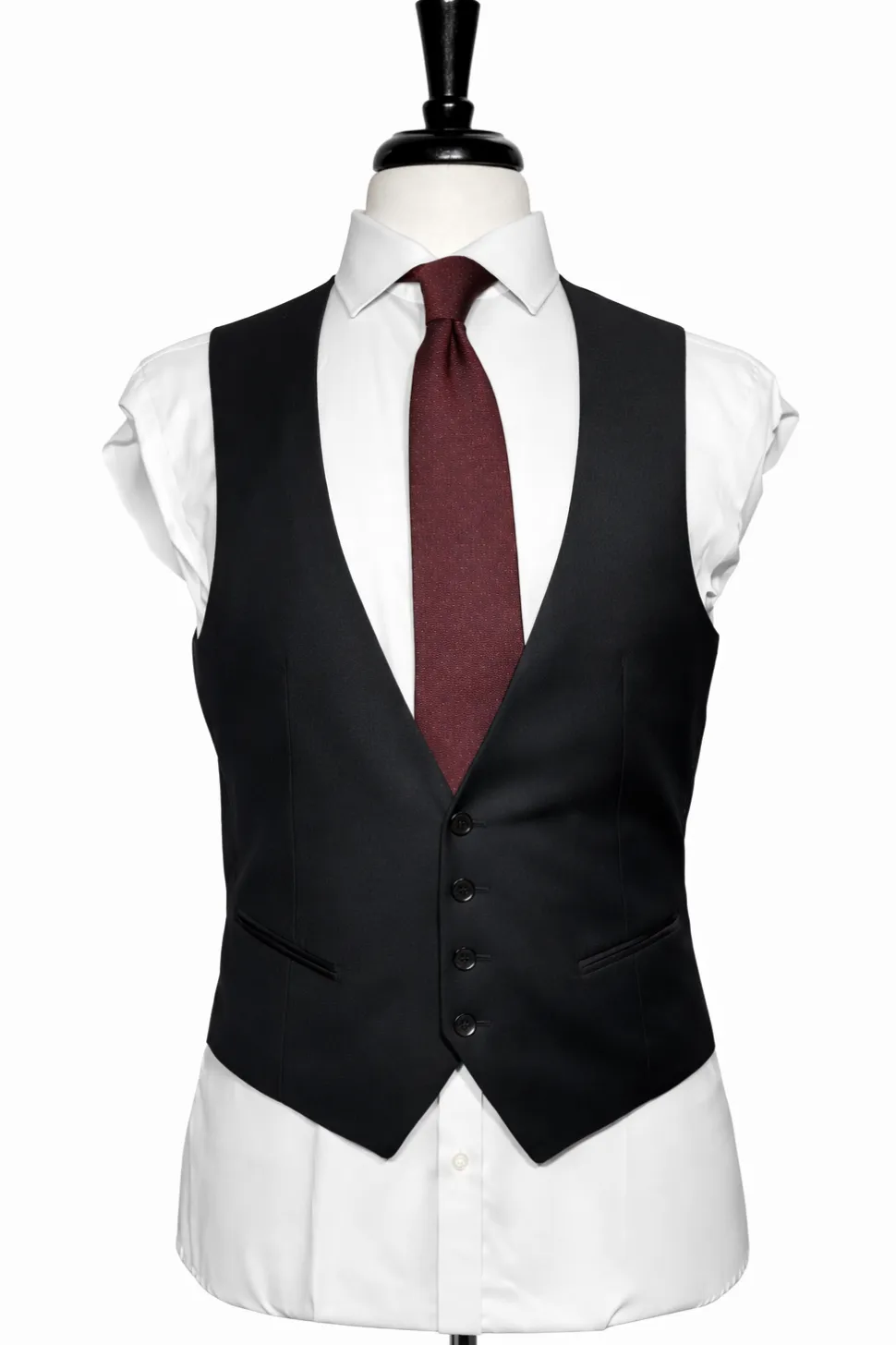 Corneliani Mens Black Textured Fully-Canvassed Shawl Lapel Classic Fit 3-Piece Wool Suit - 42R