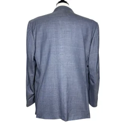 Corneliani Mens Blue Glen Plaid Fully-Canvassed Notch Lapels Classic Fit 2 Button Wool Suit - 48R