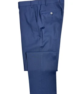 Corneliani Mens Blue Micro-Pattern Fully-Canvassed Peak Lapel Classic Fit 3-Piece Stretch Wool Suit - 42R