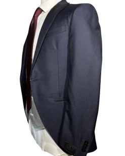 Corneliani Mens Blue Mixed Pattern Fully-Canvassed Peak Lapel Classic Fit 3-Piece Wool Suit - 36R