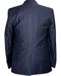 Corneliani Mens Blue Mixed Pattern Fully-Canvassed Peak Lapel Classic Fit 3-Piece Wool Suit - 36R
