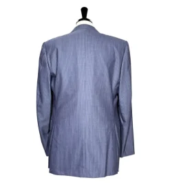 Corneliani Mens Blue Pinstripe Fully-Canvassed Notch Lapels Slim Fit 2 Button Wool Suit - 42L
