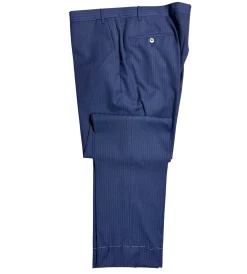 Corneliani Mens Blue Pinstripe Fully-Canvassed Notch Lapels Classic Fit 2 Button Wool Suit - 44L