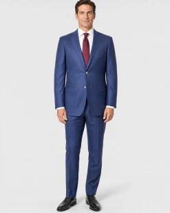 Corneliani Mens Blue Pinstripe Fully-Canvassed Notch Lapels Classic Fit 2 Button Wool Suit - 44L