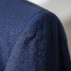 Corneliani Mens Blue With Black Trim Fully-Canvassed Shawl Lapel Slim Fit 3-Piece Wool Mohair Tuxedo - 44R