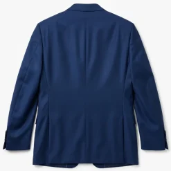 Corneliani Mens Blue With Black Trim Fully-Canvassed Shawl Lapel Slim Fit 3-Piece Wool Mohair Tuxedo - 44R