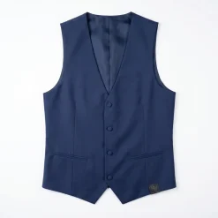 Corneliani Mens Blue With Black Trim Fully-Canvassed Shawl Lapel Slim Fit 3-Piece Wool Mohair Tuxedo - 44R