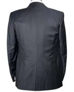 Corneliani Mens Gray and White Mixed Pattern Fully-Canvassed Peak Lapel Classic Fit 3-Piece Wool Suit - 36S