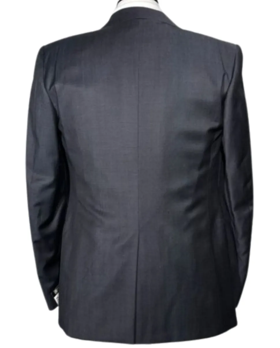 Corneliani Mens Gray and White Mixed Pattern Fully-Canvassed Peak Lapel Classic Fit 3-Piece Wool Suit - 36S