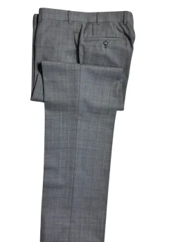 Corneliani Mens Gray Glen Plaid Fully-Canvassed Notch Lapels Classic Fit 2 Button Wool Suit - 40R