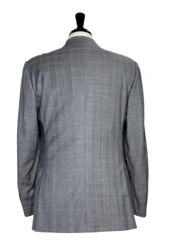 Corneliani Mens Gray Glen Plaid Fully-Canvassed Notch Lapels Classic Fit 2 Button Wool Suit - 40R